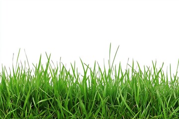 Fototapeta premium Fresh green grass isolated on a white background in daylight, nature beauty