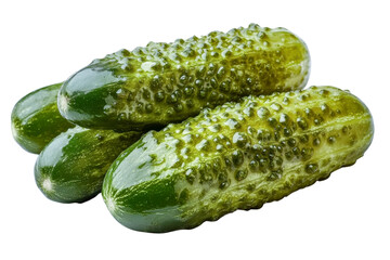 pickled cucumbers - juicy green garnished pickles isolated