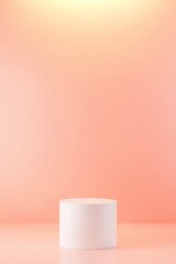 product podium mockup for advertising card vibrant template presentation on wall background, studio lights and shadows setting display