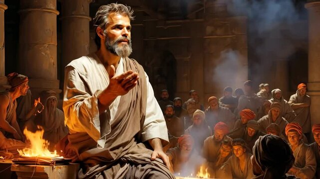 A prophet of God spreading and preaching the Gospel to the world 4K