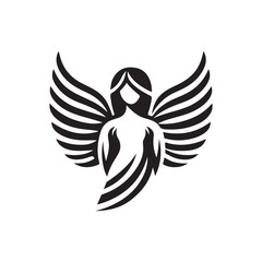 Obraz premium Angel set silhouette vector