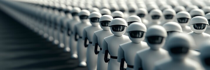 Fototapeta premium Army of Robots in Formation.