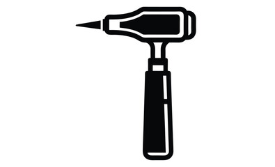 Otoscope medical tool silhouette, Otoscope silhouette vector, Otoscope icon, Medical diagnostic otoscope  
