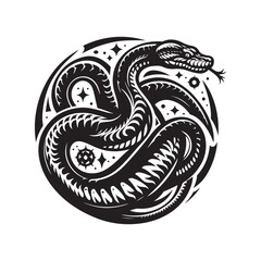 snake tattoo vector illustration