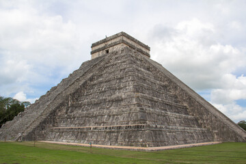 Pyramid of Kukulcan located in Chichen Itza Yucatan Mexico UNESCO World Heritage