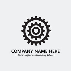 Fototapeta premium Gear illustration for logo company black and white vector image