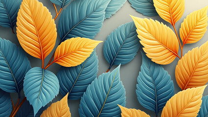 Fototapeta premium seamless pattern with autumn leaves