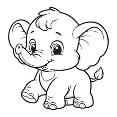 Majestic Elephant Coloring Page silhouette