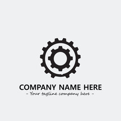 Gear illustration for logo company black and white vector image