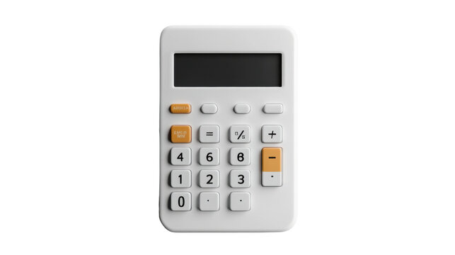 Modern calculator displaying empty screen on white background