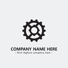 Fototapeta premium Gear illustration for logo company black and white vector image