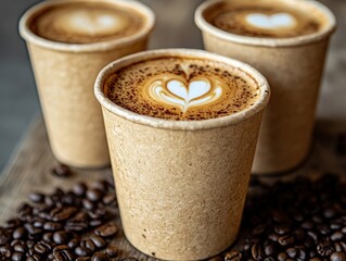 A coffee shop using compostable cups and locally sourced beans, promoting sustainable business practices