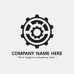 Fototapeta premium Gear illustration for logo company black and white vector image