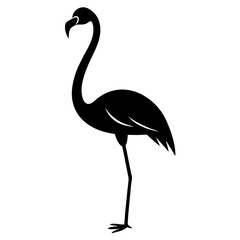 Obraz premium A vector silhouette of a crow in flight, its wings flapping and beak open, 