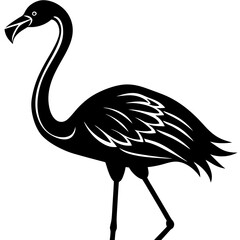 Obraz premium A vector silhouette of a flamingo standing 