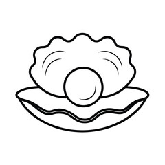  simple and elegant line-art of an opened oyster