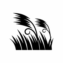 creative details Windy Grass Icon vector illustration