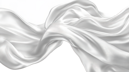 Elegant White Silk Fabric Drape