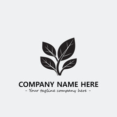 Plant illustration for logo company black and white vector image
