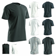 A simple and easy-to-understand name for this image could be: Black T-Shirt Template Front View