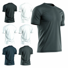 White T-shirt Design Template for Casual Clothing Fashion