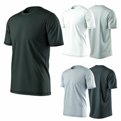 Blank White T-shirt Template Front and Back View for Design