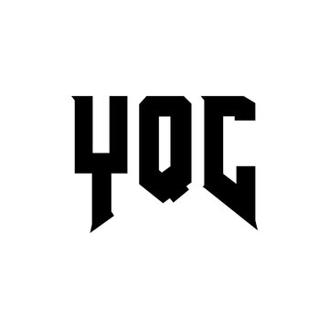 YQC letter logo design for technology company. YQC logo design black and white color combination. YQC logo, YQC vector, YQC design, YQC icon, YQC alphabet. YQC typography logo design.
