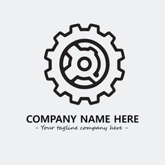Fototapeta premium Gear illustration for logo company black and white vector image
