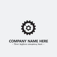 Fototapeta premium Gear illustration for logo company black and white vector image