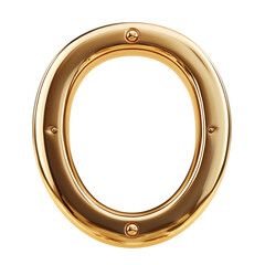 Golden Horseshoe Ring Isolated on Transparent Background