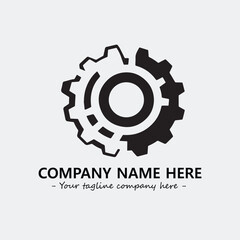 Fototapeta premium Gear illustration for logo company black and white vector image