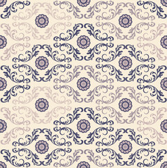 Floral with Lace Beige and Grey Seamless Repeat