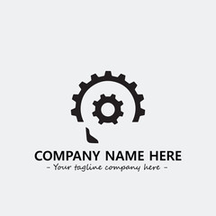 Fototapeta premium Gear illustration for logo company black and white vector image