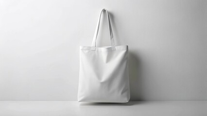 White canvas tote bag mockup on a white background.
