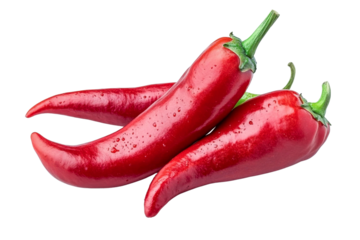 red chili peppers - fresh spicy vegetables on white background