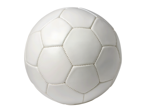 white football isolated on white background, transparent PNG cutout, ideal for digital media, presentations, and creative sports designs
