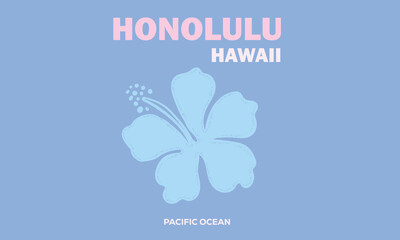 Honolulu artwork. Hawaii print. Abstract flower artwork. Tropical hibiscus flower abstract art . Summer good vibes vector graphic design for apparel, stickers, posters, background and others. © riaz