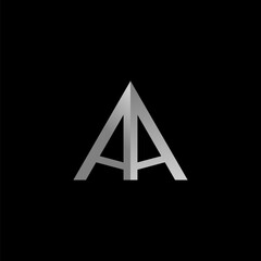 Logo letter AA triangle pyramid