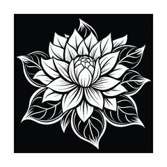 black and white flower