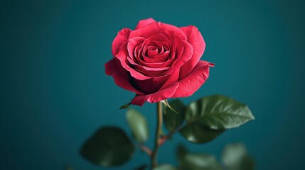 Fototapeta premium Single vibrant red rose