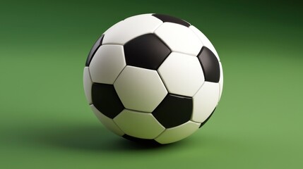 Fototapeta premium Soccer ball on green background