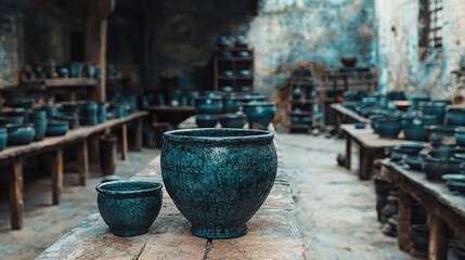 Naklejka premium Ancient pottery workshop