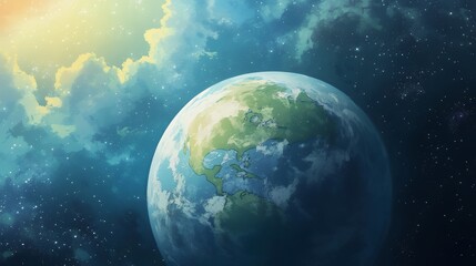 Obraz premium earth and sun