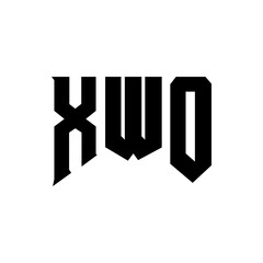 XWO letter logo design for technology company. XWO logo design black and white color combination. XWO logo, XWO vector, XWO design, XWO icon, XWO alphabet. XWO typography logo design.