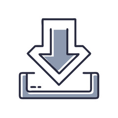Download arrow vector icon in flat style with muted colors