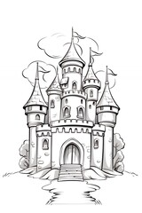 Castle Drawn in Pencil for Coloring: A Creative and Relaxing Experience