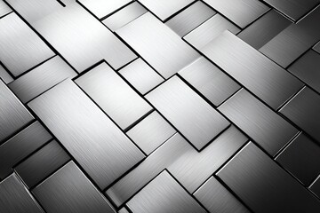 Fototapeta premium Abstract Metallic Rectangles Interlocking Design Background with Lighting Effects