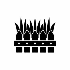 creative details Grass with Fence Icon vector illustration 