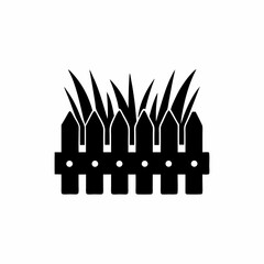 creative details Grass with Fence Icon vector illustration 