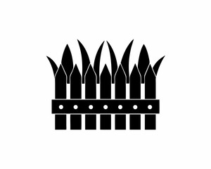 creative details Grass with Fence Icon vector illustration 